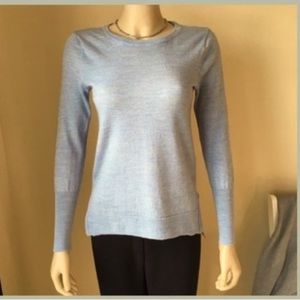 BADGLEY MISCHKA Blue Long-sleeve Merino Sweater, Small